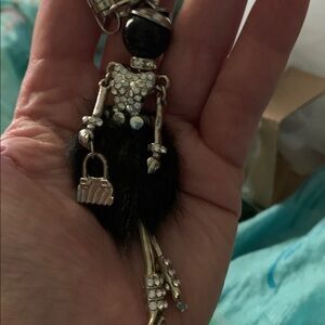 Fashion Doll purse/bag charm Keychain with crystals